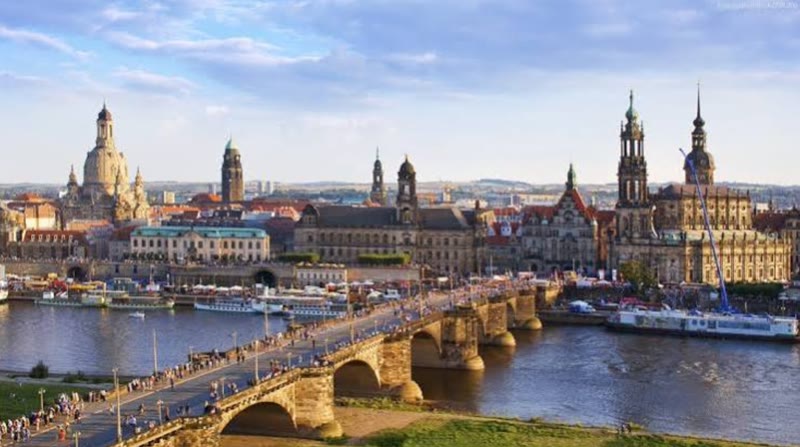 Elbe river meadows in Dresden